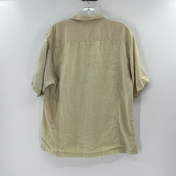 Tommy Bahama Men's Silk Linen SS Button Front Shirt - Yellow - Small - Picture 6 of 6